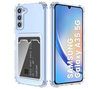 DEVASO Crystal Custodia per Samsung Galaxy A35 5G con Tasche Porta Carte Portafoglio Cover Protettiva in Silicone Sottile Morbido TPU Trasparente Anti-Graffio Case