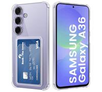 DEVASO Crystal Custodia per Samsung Galaxy A36 5G con Tasche Porta Carte Portafoglio Cover Protettiva in Silicone Sottile Morbido TPU Trasparente Anti-Graffio Case