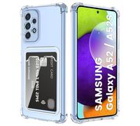 DEVASO Crystal Custodia per Samsung Galaxy A52/A52S con Tasche Porta Carte Portafoglio Cover Protettiva in Silicone Sottile Morbido TPU Trasparente Anti-Graffio Case
