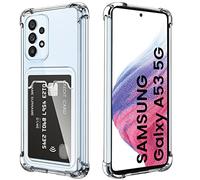 DEVASO Crystal Custodia per Samsung Galaxy A53 5G con Tasche Porta Carte Portafoglio Cover Protettiva in Silicone Sottile Morbido TPU Trasparente Anti-Graffio Case