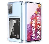 DEVASO Crystal Custodia per Samsung Galaxy S20 FE con Tasche Porta Carte Portafoglio Cover Protettiva in Silicone Sottile Morbido TPU Trasparente Anti-Graffio Case