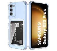 DEVASO Crystal Custodia per Samsung Galaxy S23 Plus 5G con Tasche Porta Carte Portafoglio Cover Protettiva in Silicone Sottile Morbido TPU Trasparente Anti-Graffio Case