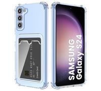 DEVASO Crystal Custodia per Samsung Galaxy S24 5G con Tasche Porta Carte Portafoglio Cover Protettiva in Silicone Sottile Morbido TPU Trasparente Anti-Graffio Case