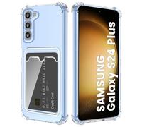 DEVASO Crystal Custodia per Samsung Galaxy S24 Plus 5G con Tasche Porta Carte Portafoglio Cover Protettiva in Silicone Sottile Morbido TPU Trasparente Anti-Graffio Case