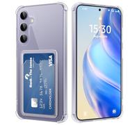 DEVASO Crystal Custodia per Samsung Galaxy S25 Plus con Tasche Porta Carte Portafoglio Cover Protettiva in Silicone Sottile Morbido TPU Trasparente Anti-Graffio Case