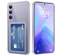 DEVASO Crystal Custodia per Samsung Galaxy S25 Plus con Tasche Porta Carte Portafoglio Cover Protettiva in Silicone Sottile Morbido TPU Trasparente Anti-Graffio Case