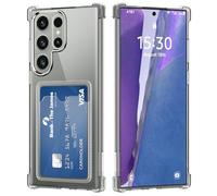 DEVASO Crystal Custodia per Samsung Galaxy S25 Ultra con Tasche Porta Carte Portafoglio Cover Protettiva in Silicone Sottile Morbido TPU Trasparente Anti-Graffio Case