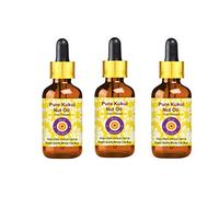Deve Herbes Olio di noce di kukui puro (Aleurites moluccanus) con contagocce in vetro pressato a freddo (confezione da tre) 100 ml x 3 (10 once)