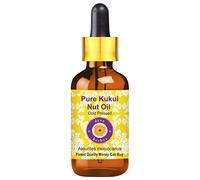 Deve Herbes Olio di noce Kukui puro (Aleurites moluccanus) con contagocce in vetro, 100% naturale, terapeutico, spremuto a freddo