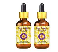 Deve Herbes - Olio di oliva biologico puro (Olea europaea) con contagocce in vetro, 100% naturale, terapeutico pressato a freddo, per la cura della persona, confezione da 2, 100 ml x 2 (6 oz)