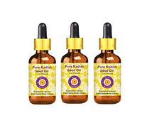 Deve Herbes Olio di semi di ravanello puro (Raphanus sativus) con contagocce in vetro, qualità terapeutica naturale, spremuto a freddo, 100 ml x 3 (10 oz)