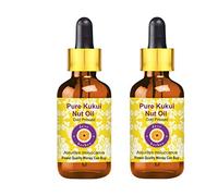 Deve Herbes Pure Kukui - Olio di noce (Aleurites moluccanus) con contagocce in vetro 100% naturale di grado terapeutico pressato a freddo per la cura della persona, confezione da due, 100 ml x 2