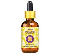 Deve Herbes Pure Walnut Oil (Juglans regia) con contagocce di vetro 100% naturale di grado terapeutico pressato a freddo per la cura personale 10ml (9,4 g)