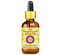 Deve Herbes puro Olio vettore (infuso) di ibisco (Hibiscus rosa-sinensis) con contagocce di vetro qualità terapeutica naturale 30ml (1 oz)