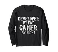 Developer By Day Gamer By Night Software Coding Game Dev Maglia a Manica
