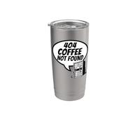 Developer Sysadmin Tech 404 Coffee Not Found Error Bicchiere termico in acciaio inox doppia parete