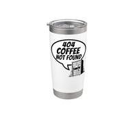 Developer Sysadmin Tech 404 Coffee Not Found Error Bicchiere termico in acciaio inox doppia parete