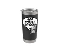 Developer Sysadmin Tech 404 Coffee Not Found Error Bicchiere termico in acciaio inox doppia parete