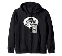 Developer Sysadmin Tech 404 Coffee Not Found Error Felpa con Cappuccio