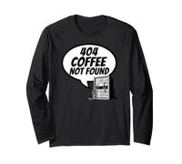 Developer Sysadmin Tech 404 Coffee Not Found Error Maglia a Manica
