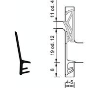 Deventer S 6600e - Guarnizione in plastica, colore: grigio grafite