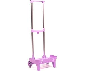 Devesa Carrello per Zaini Scolastici - Leggero, Pieghevole e Robusto, con Base Protettiva e Vassoio Ampio, Ruote Silenziose e Design Ergonomico per Prevenire il Mal di Schiena - D203 (Malva)