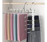 devesanter Grucce appendiabiti salvaspazio 2 pezzi antiscivolo magiche grucce per pantaloni per sciarpe, jeans, pantaloni, asciugamani (verde con 10 clip)