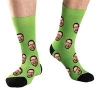 DEVFISH Calzini viso personalizzati da uomo, verde, M
