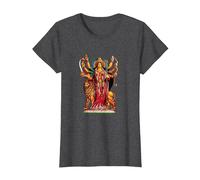 Devi Durga Camicia Dea Indù Durga Maglietta, Donna, Grigio Scuro, XXL