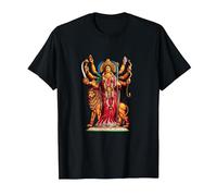 Devi Durga Camicia Dea Indù Durga Maglietta, Uomo, Nero, 4XL