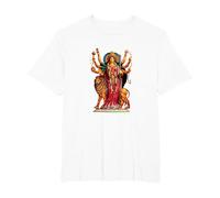 Devi Durga Camicia Dea Indù Durga Maglietta, Uomo Taglie Grandi, Bianco, 6X Tall