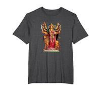 Devi Durga Camicia Dea Indù Durga Maglietta, Uomo Taglie Grandi, Grigio Scuro, 5X Tall
