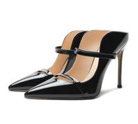 【Devi misurare la lunghezza dei tuoi piedi prima di ordinare】 Moda Stiletto Donna-Scarpa Tacco Alto A spillo-Punta Chiusa-Seta e Vestito Alla Moda 92-CHC-19, nero 2, 39 EU
