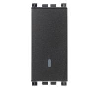 VIMAR 0R19004 Deviatore 1P serie Arké, 10 AX 250 V illuminabile, tasto sostituibile, max 100 W per lampade con alimentatore integrato (IEC 60669-1:2017), grigio