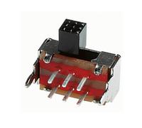 Deviatore a Slitta DPDT ON-ON a 90° per Circuito Stampato PCB 30Vdc 0,3A - Interruttore a Scorrimento Bipolare Terminali Foro Passante - Miniatura DIY Progetti elettronica