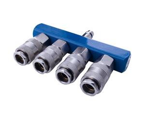 Deviatore ad aria compressa a 4 vie con rubinetti rapidi Scheppach