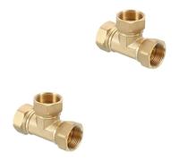 Deviatore adattatore a forma di T con connettore a T a 3 vie in ottone per tubo da giardino, filtri dell'acqua e rubinetto Female x Female x Female 20mm*20mm*25mm