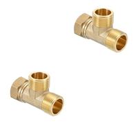 Deviatore adattatore a forma di T con connettore a T a 3 vie in ottone per tubo da giardino, filtri dell'acqua e rubinetto Male x Male x Female 20mm*20mm*25mm