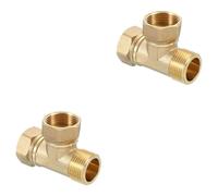 Deviatore adattatore a forma di T con connettore a T a 3 vie in ottone per tubo da giardino, filtri dell'acqua e rubinetto Female x Female x Male 20mm*20mm*25mm