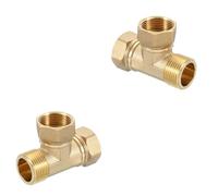 Deviatore adattatore a forma di T con raccordo a T a 3 vie in ottone per tubo da giardino, filtri dell'acqua e rubinetto Female x Female x Male 20mm*20mm*25mm