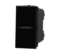 Deviatore Assiale 1P 16A Unipolare, Compatibile con Bticino Axolute (Nero)