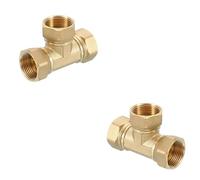 Deviatore del connettore del raccordo a T dell'adattatore a forma di T a 3 vie in ottone per tubo da giardino, filtri dell'acqua e rubinetto Female x Female x Female 20mm*20mm*25mm