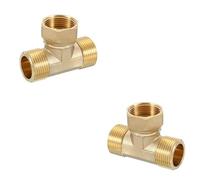 Deviatore del connettore del raccordo a T dell'adattatore a forma di T a 3 vie in ottone per tubo da giardino, filtri dell'acqua e rubinetto Male x Female x Male 20mm*20mm*25mm