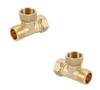 Deviatore del connettore del raccordo a T dell'adattatore a forma di T a 3 vie in ottone per tubo da giardino, filtri dell'acqua e rubinetto Female x Female x Male 20mm*20mm*25mm