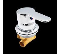 Deviatore di 1 Uscita Via Filettatura Vite/Intubazione Rubinetto Doccia in Ottone Caldo e Freddo Miscelatore Acqua Calda Fredda Dimensioni Foro 50-55mm, Nucleo Valvola Ceramica (Filettatura Vite 4)