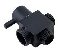 Deviatore doccia con 1 ingresso e 2 uscite, interamente realizzato in rame per una gestione costante del flusso d'acqua (nero)