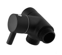 Deviatore Doccia Deviatore for braccio doccia a 3 vie for valvola universale for bagno, adattatore a forma di T in metallo(Black)