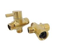 Deviatore Doccia Deviatore for rubinetto dell'acqua, valvola in ottone, separatore for doccia WC, adattatore a T G7/8" G1/2" in acciaio inossidabile placcato oro a 3 vie(G7 8)