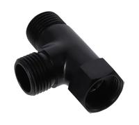 Deviatore Doccia Valvola deviatrice for braccio doccia in ottone massiccio, 3 vie, G1/2" a T, adattatore for tubo flessibile nero opaco