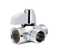 Deviatore Doccia Valvola deviatrice in rame a 3 vie, connettore G1/2 for rubinetto, accessorio da bagno montato sul braccio doccia(Silver)